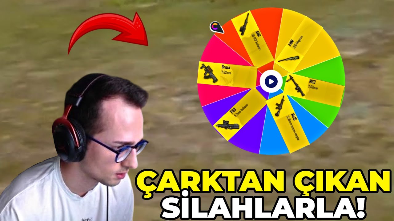 ÇARKTAN ÇIKAN SİLAHLARLA WIN ALMAK! (AWM,AMR,P90...) PUBG MOBILE
