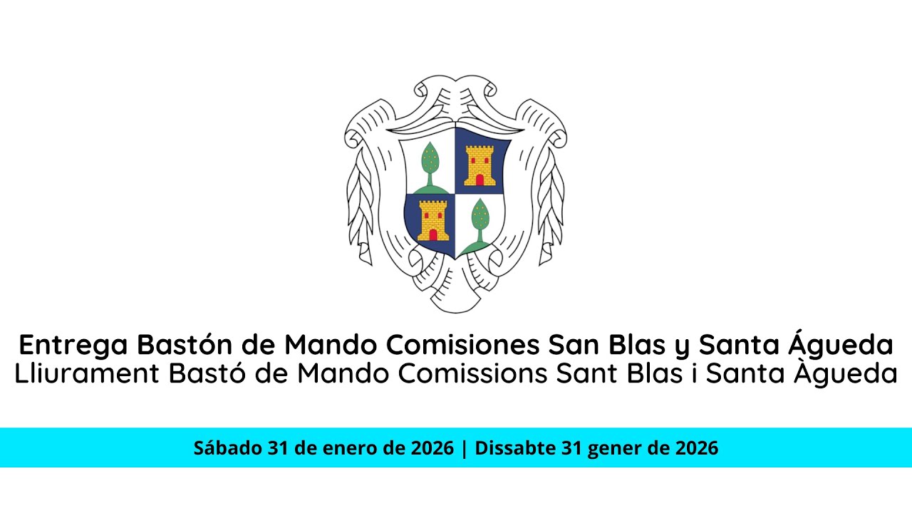 Entrega del Bastón de Mando a las comisiones de San Blas y Santa Águeda
