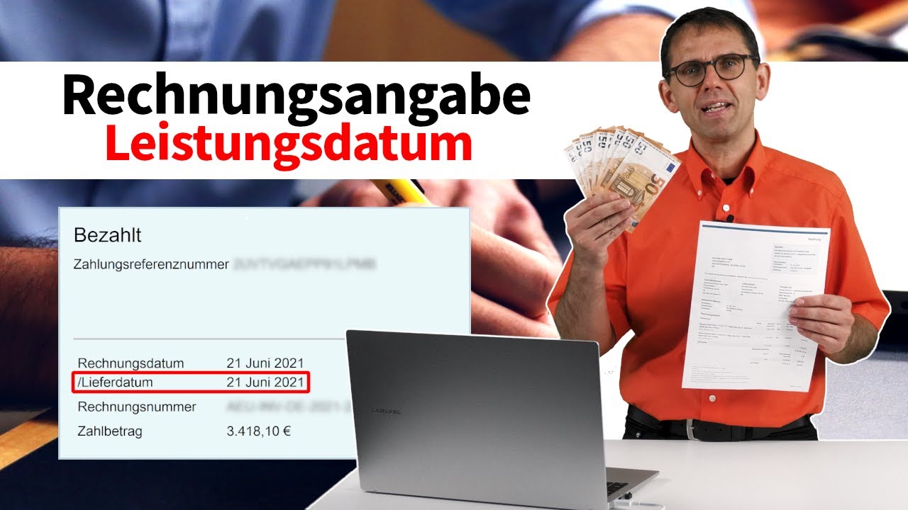 Rechnung für Vorsteuerabzug. Achten Sie auf das gesonderte Leistungsdatum, Vorsteuerrisiko!