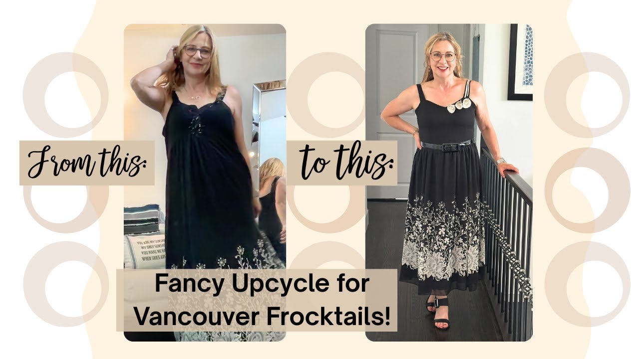 Upcycled Thrifted Dress for Vancouver Frocktails | DIY Silk Flower Embellishment
