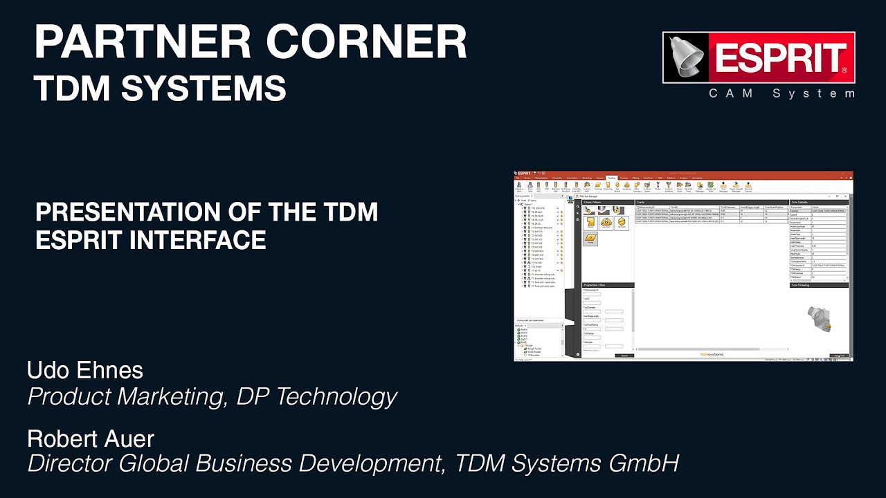 Let&acute;s talk about TDM Systems Tool Management and the ESPRIT interface