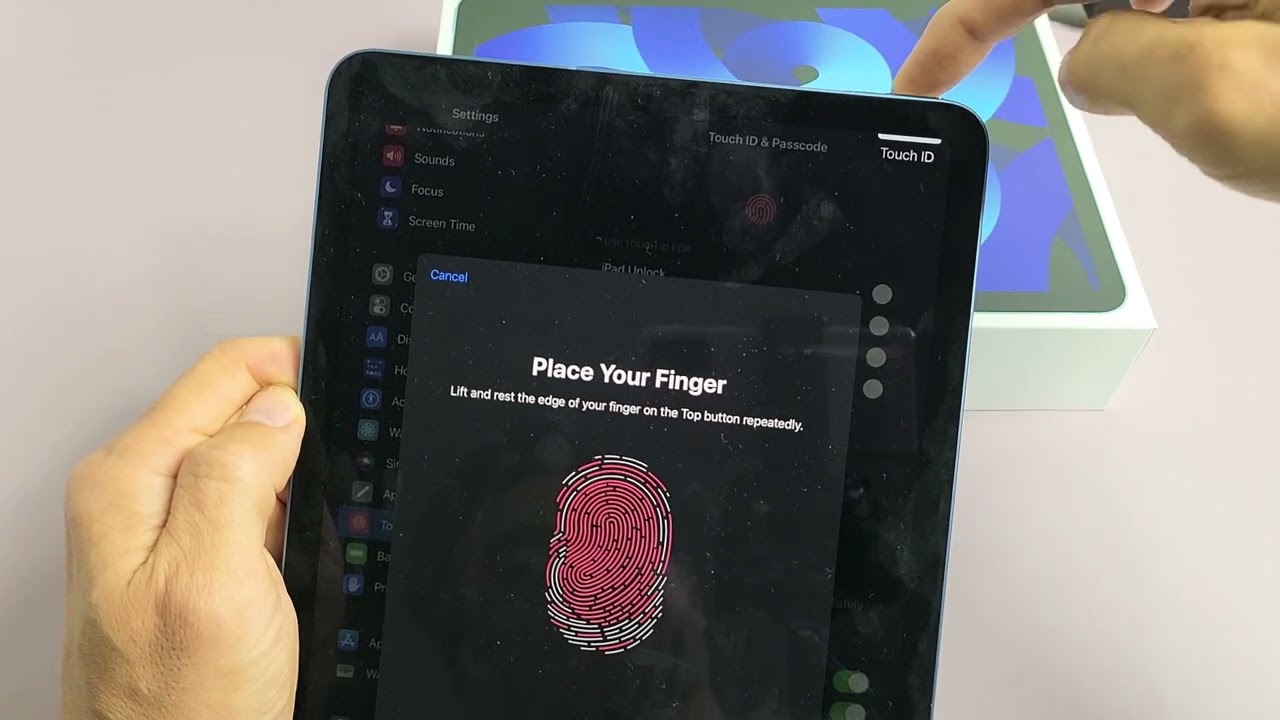 iPad Air 5 (2022): как настроить пароль отпечатка пальца (Touch ID)