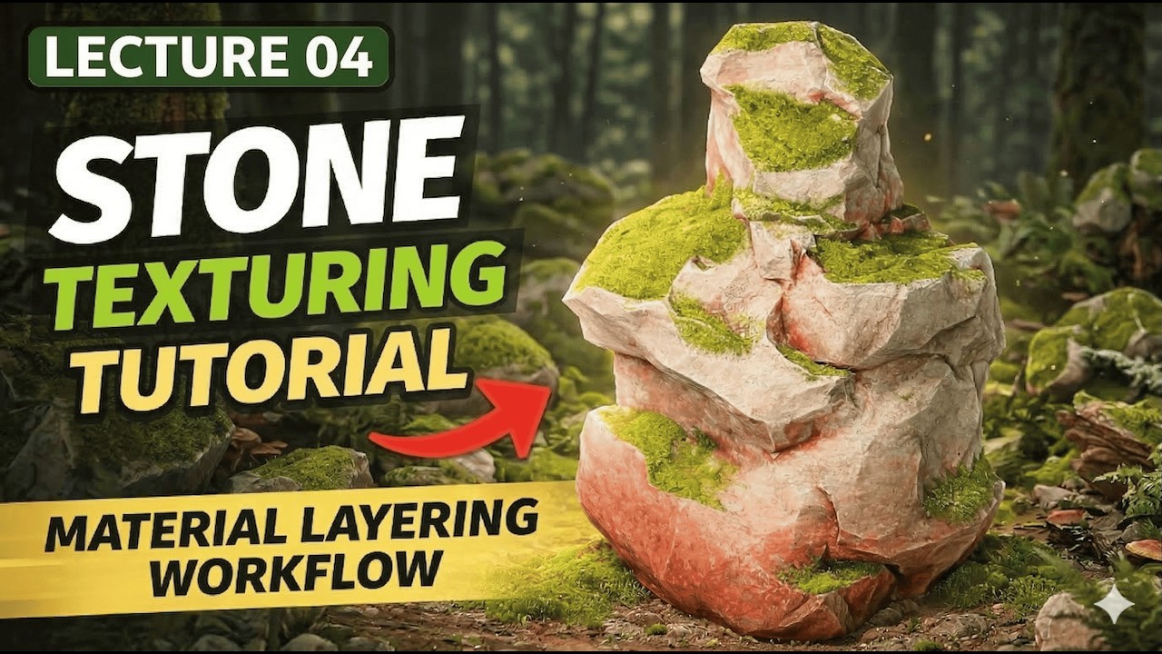 Substance Painter Beginner Series –  Lecture 04 – Stone Texturing with Material Layers