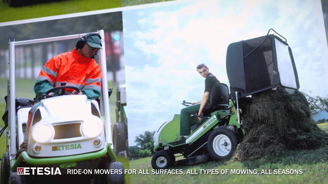 Etesia range of professional pedestrian mowers, ride on mowers, robot mowers and brushcutters