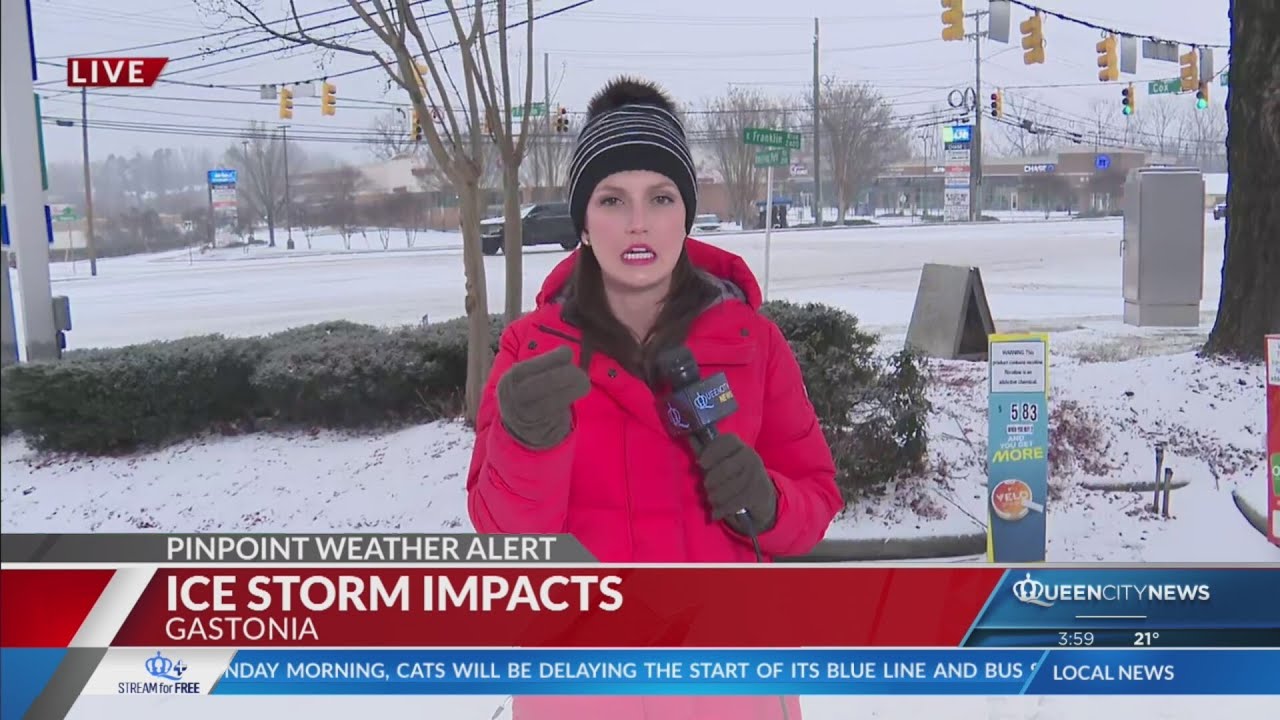 Drivers continuing to brave the icy road conditions in Gastonia