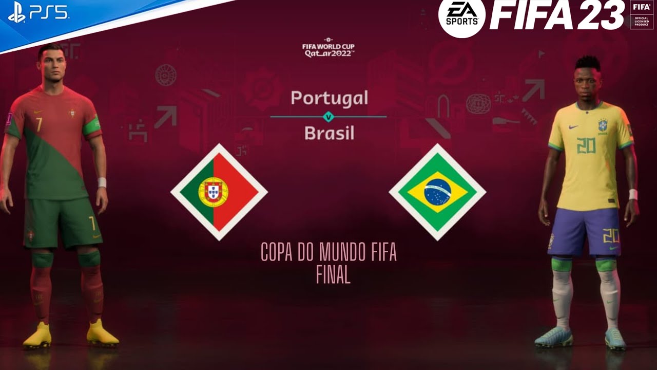 FIFA 23 - Portugal vs Brasil   | Gameplay PS5 -  Copa do Mundo FIFA 2022 - Final