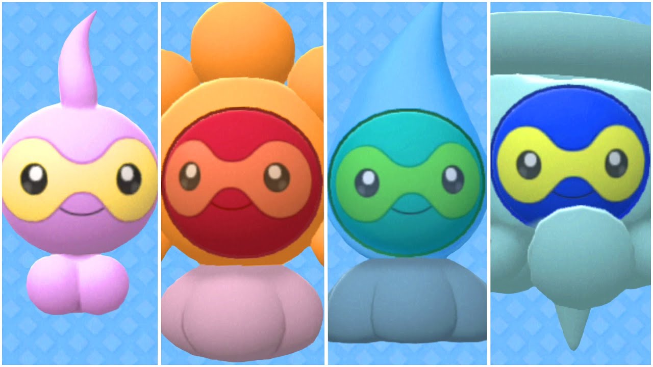 FULL CASTFORM TYPES TEAM! Shiny Castform Snowy, Sunny, Rainy - Every Type & Forms Evolution