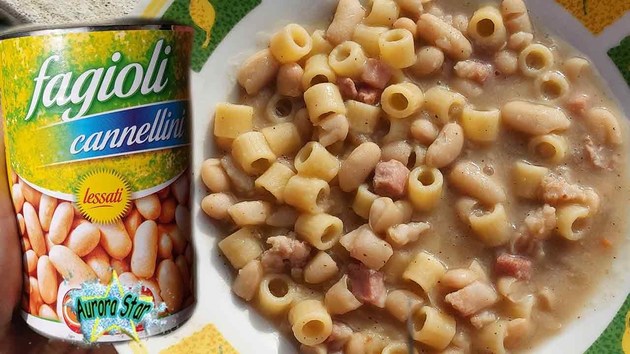Ricetta: Pasta e fagioli in scatola super cremosa.  #cucinaitaliana #AuroraStar #cibo #fagioli