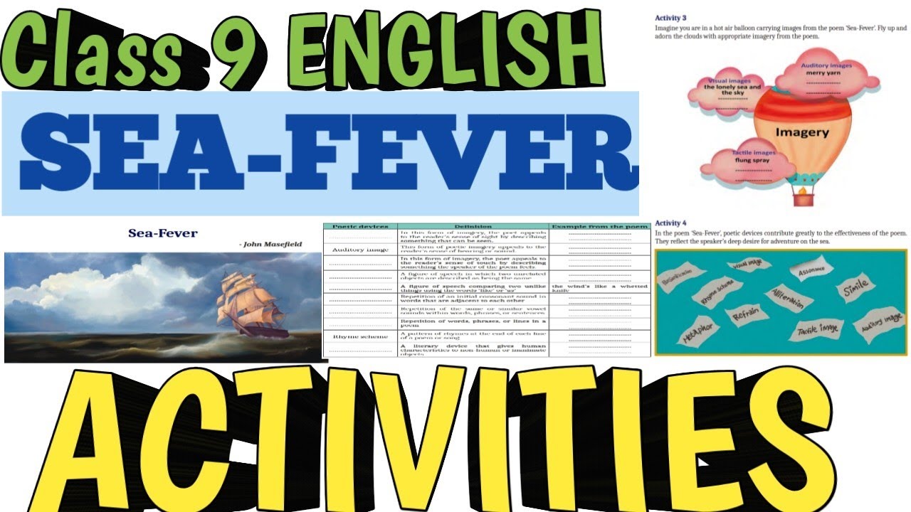 Class 9 English Sea Fever Activity scert kerala 2024-25/new english  std 9 sea-fever scert