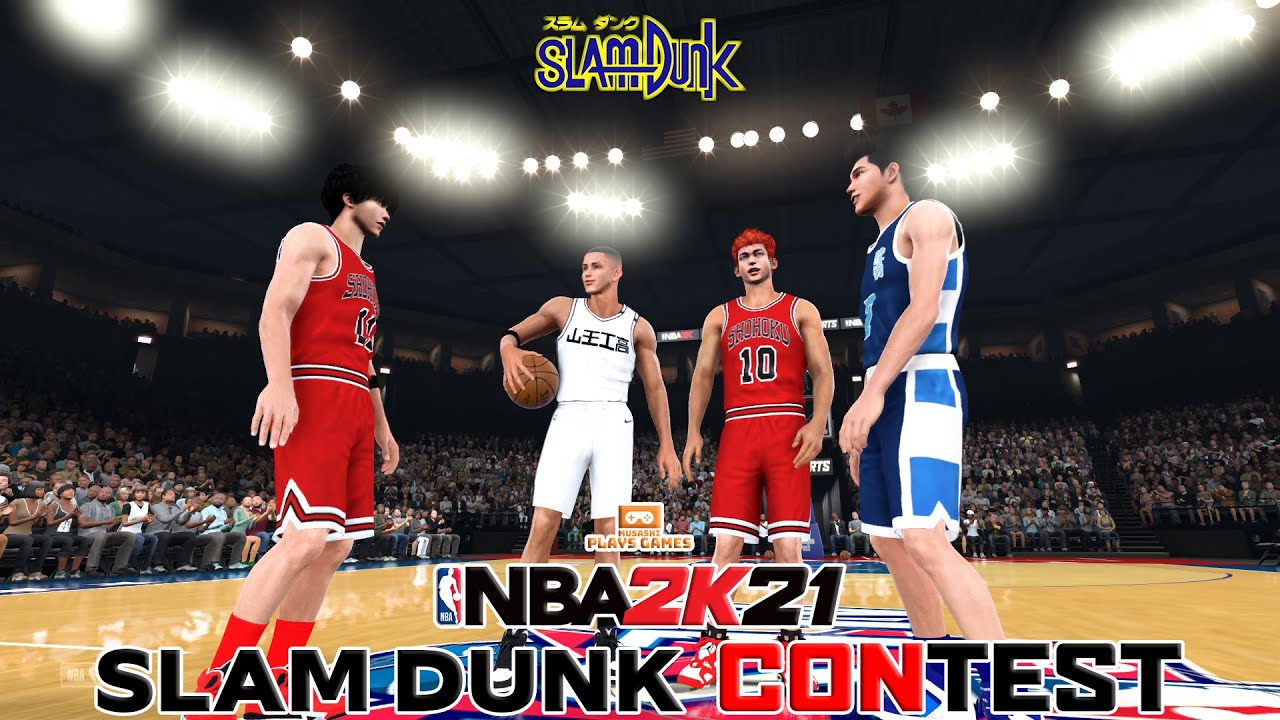 NBA 2K21 MOD: Slam Dunk Contest - Sakuragi vs Rukawa vs Akira Sendoh vs Eiji Sawakita