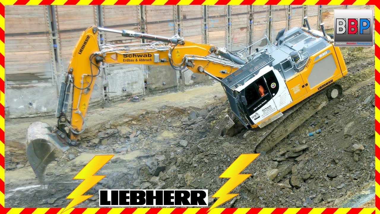 💪 Liebherr R 930 VA Löst Fels in Baugrube #excavator #liebherrbagger #digger
