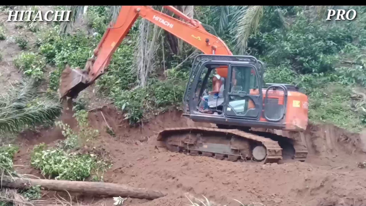 Excavator cara cepat bikin teresan penanaman kelapa sawit skiil dewa...