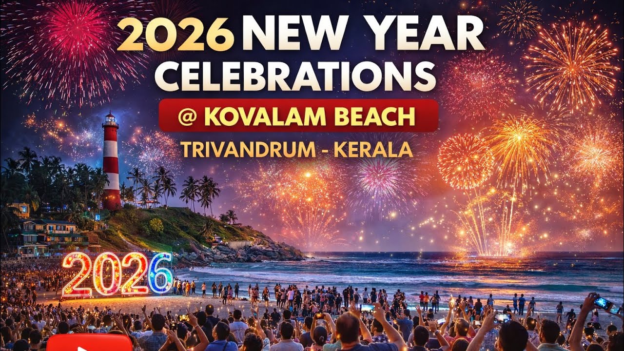 2026 New year celebrations @ kovalam beach Trivandrum  Kerala India 