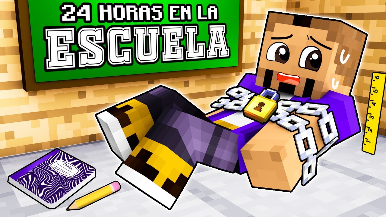 24 Horas Atrapados en la Escuela en Minecraft!