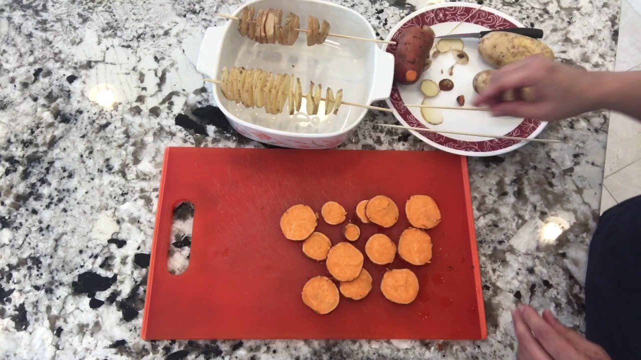 Potato and Sweet Potato Chips made in Microwave