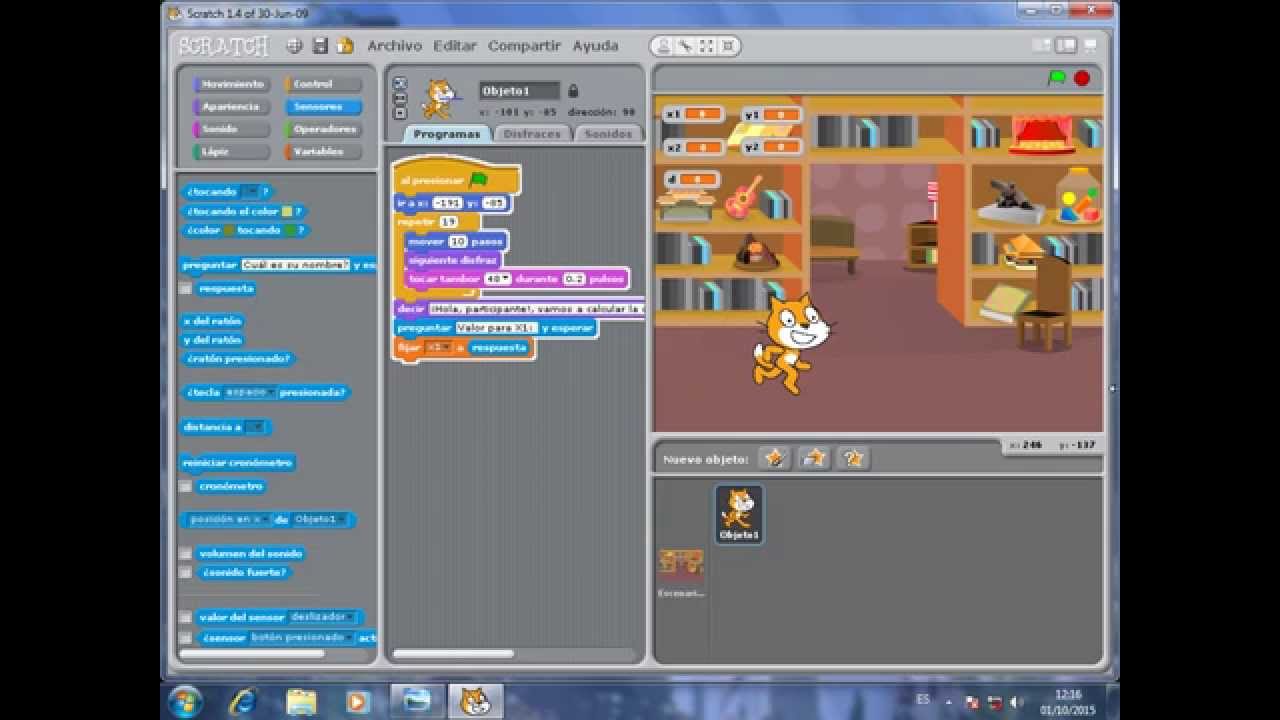 MANEJO DE FÓRMULAS MATEMÁTICAS E INGRESO DE DATOS EN SCRATCH