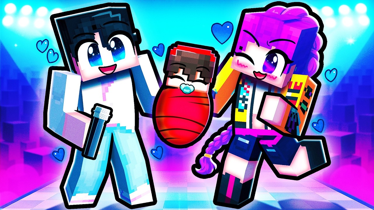 Усыновлен семьей охотников на демонов из K-POP в Minecraft!