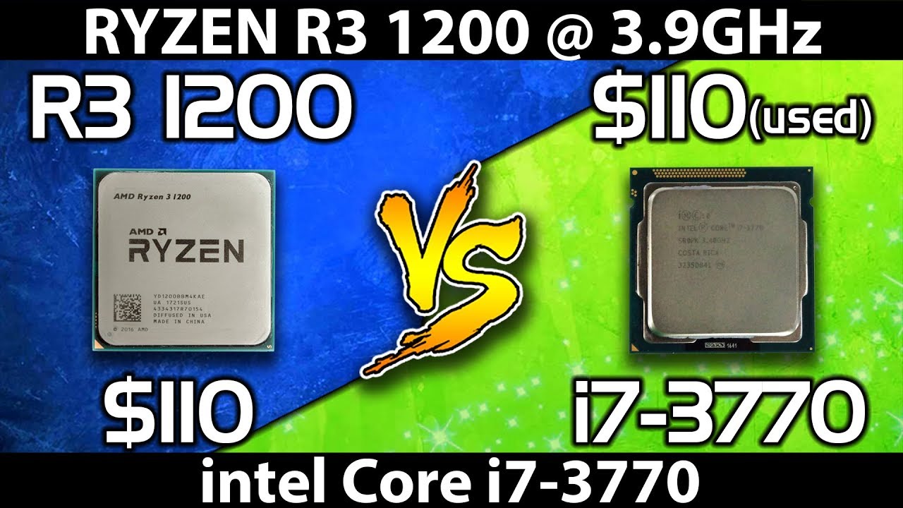Ryzen 3 1200 OC (3.9GHz) vs i7 3770 || Comparison