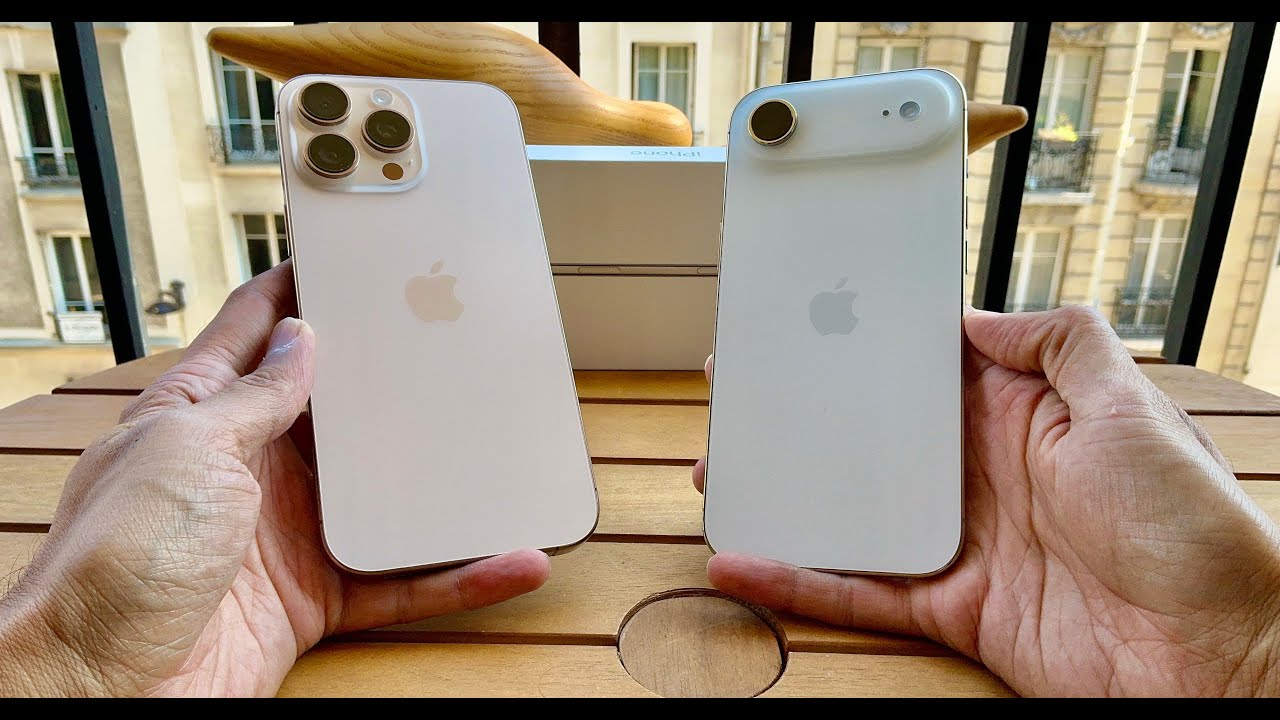 iPhone 16 Pro Max Desert Titanium Vs iPhone AIR Light Gold &bull; Comparison in real light life!