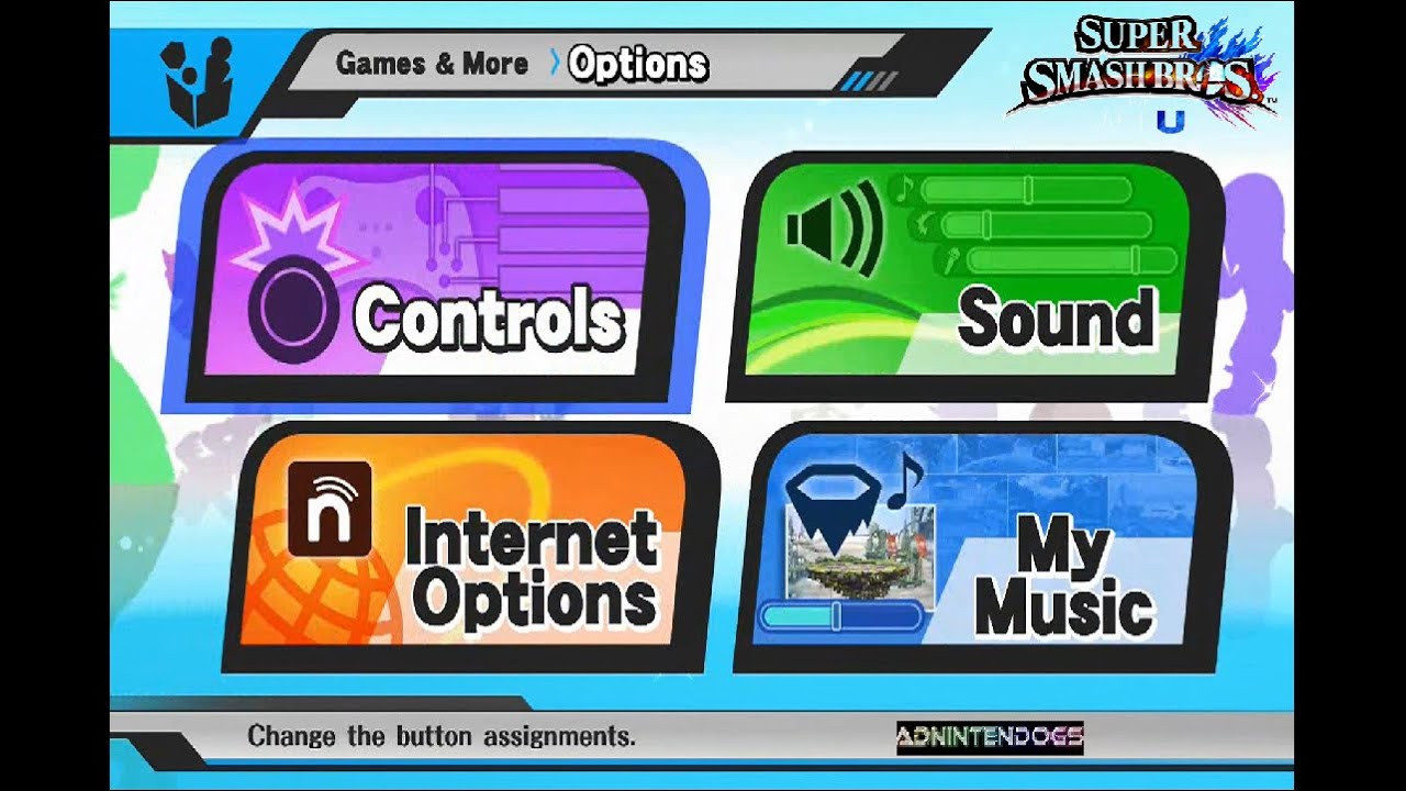 Super Smash Bros. For Wii U Menu Navigations