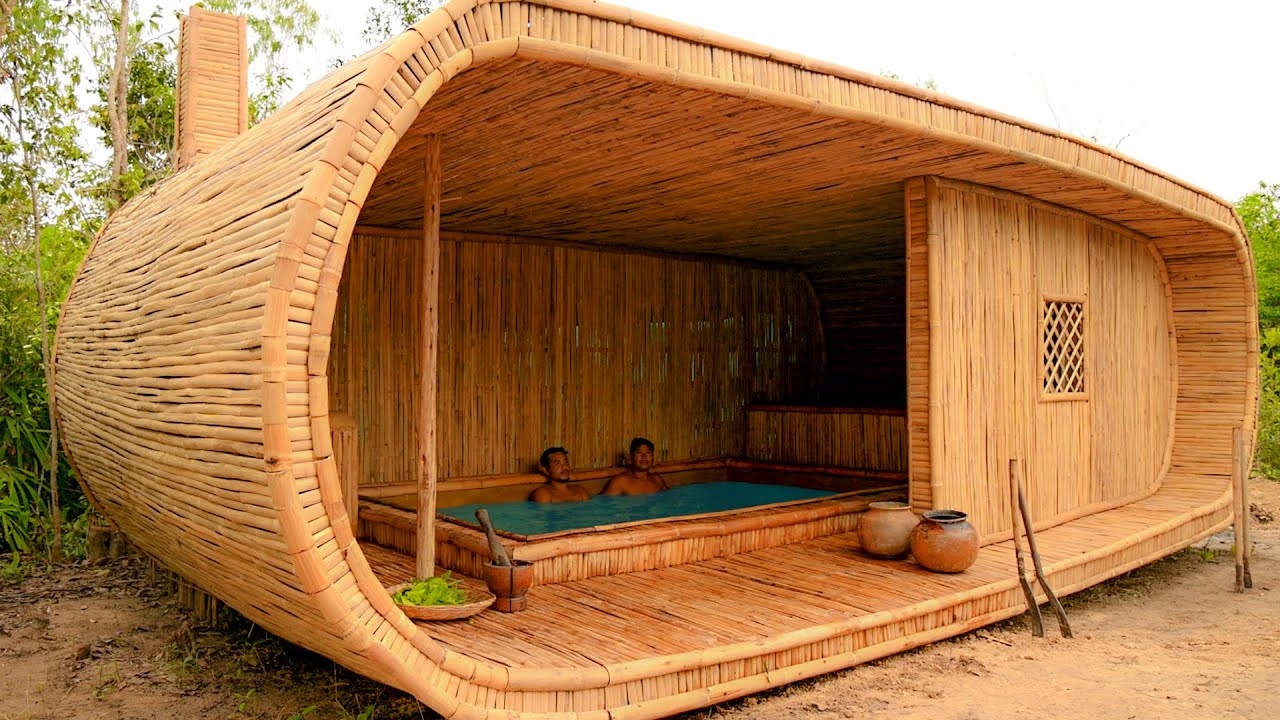 How To Build Most Bamboo Villa With Swimming Pools Inside