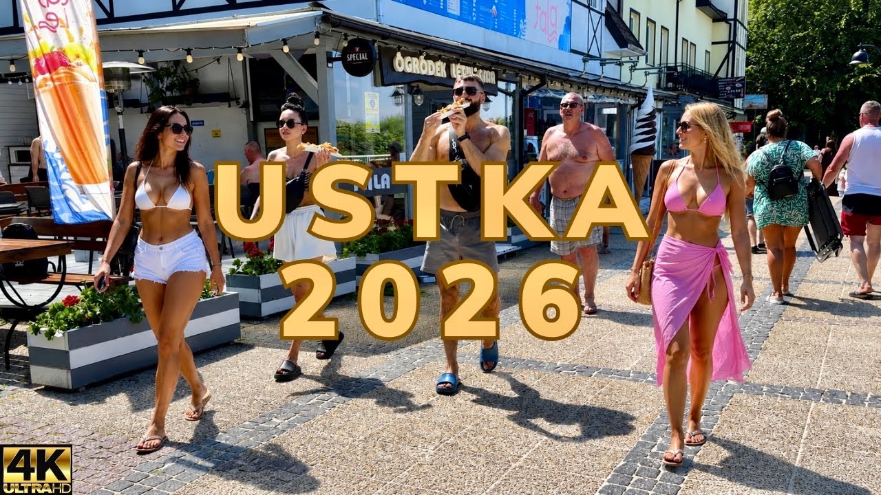Ustka 2026 | Spacer po mieście 4K 60FPS | Centrum pełne turyst&oacute;w