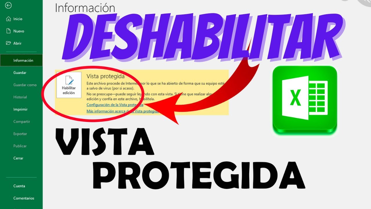 ✅ CÓMO DESHABILITAR VISTA PROTEGIDA EN EXCEL 💻