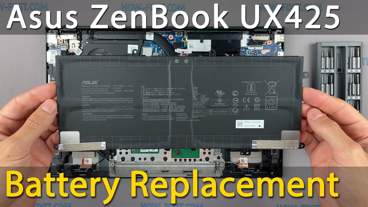 Замена аккумулятора на Asus ZenBook 14 UX425E | Ремонт быстро разряжающегося аккумулятора