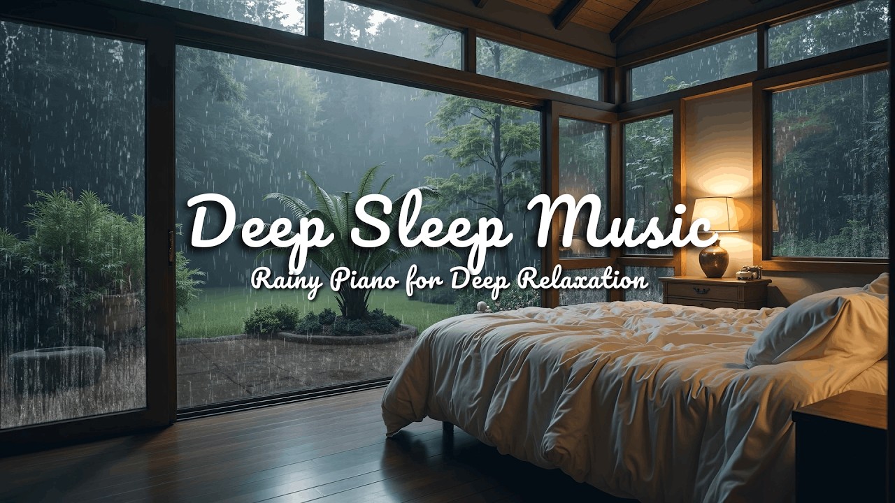 🎹 Soft Piano 24/7 |🌧️ Gentle Rain Outside |🕯️ Calm & Relaxing Ambience