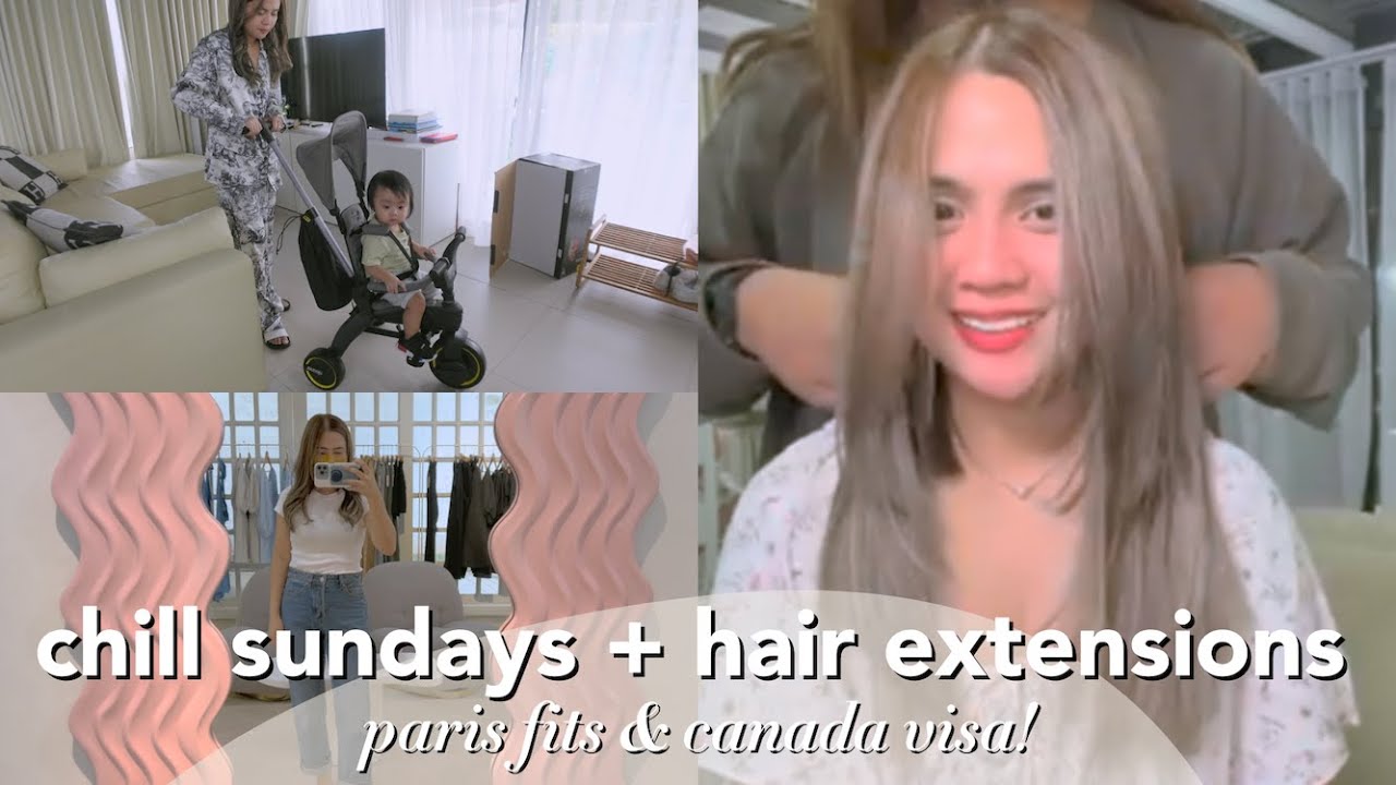 chill sunday, new hair extensions, paris fits + getting our canada visa | Anna Cay ♥