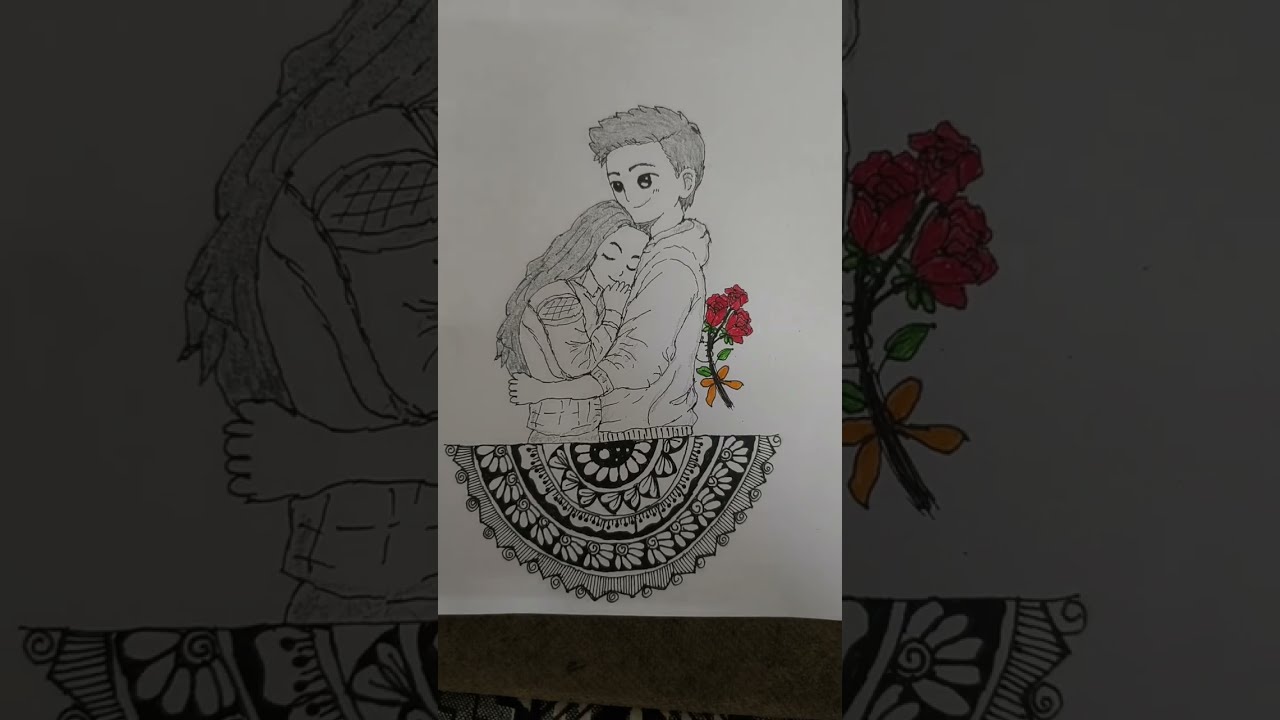 Valentine's week special drawing #hugday #valentinesday #mandalaart 