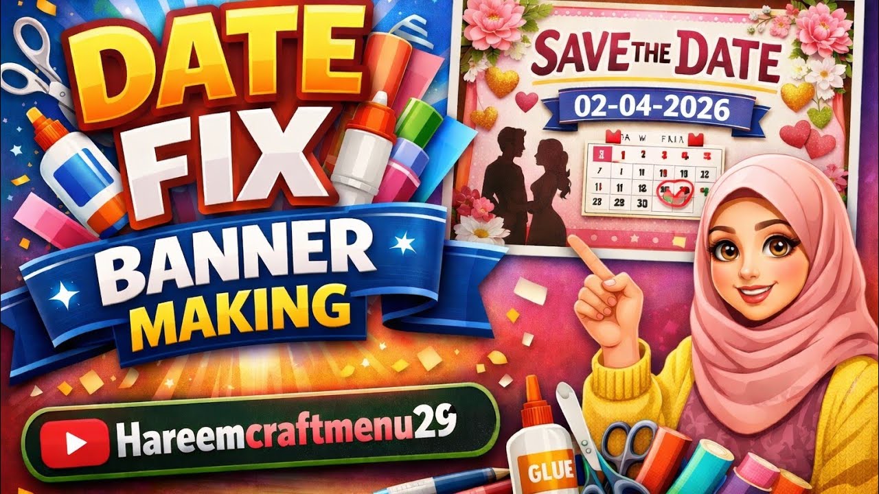 DIY Date Fix Banner |🔒Finally, Date Fixed #hareemcraftmenu29 