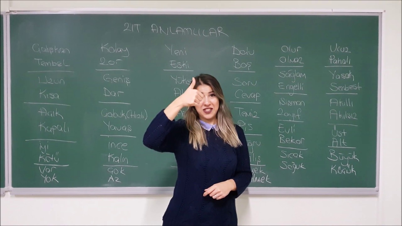 Türk İşaret Dili - Zıt Anlamlılar