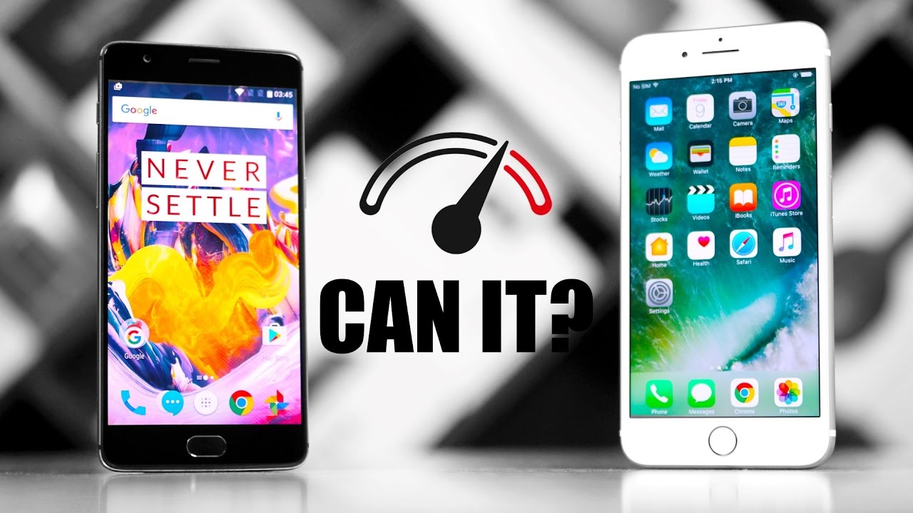 OnePlus 3T vs iPhone 7 Plus Speedtest Comparison!