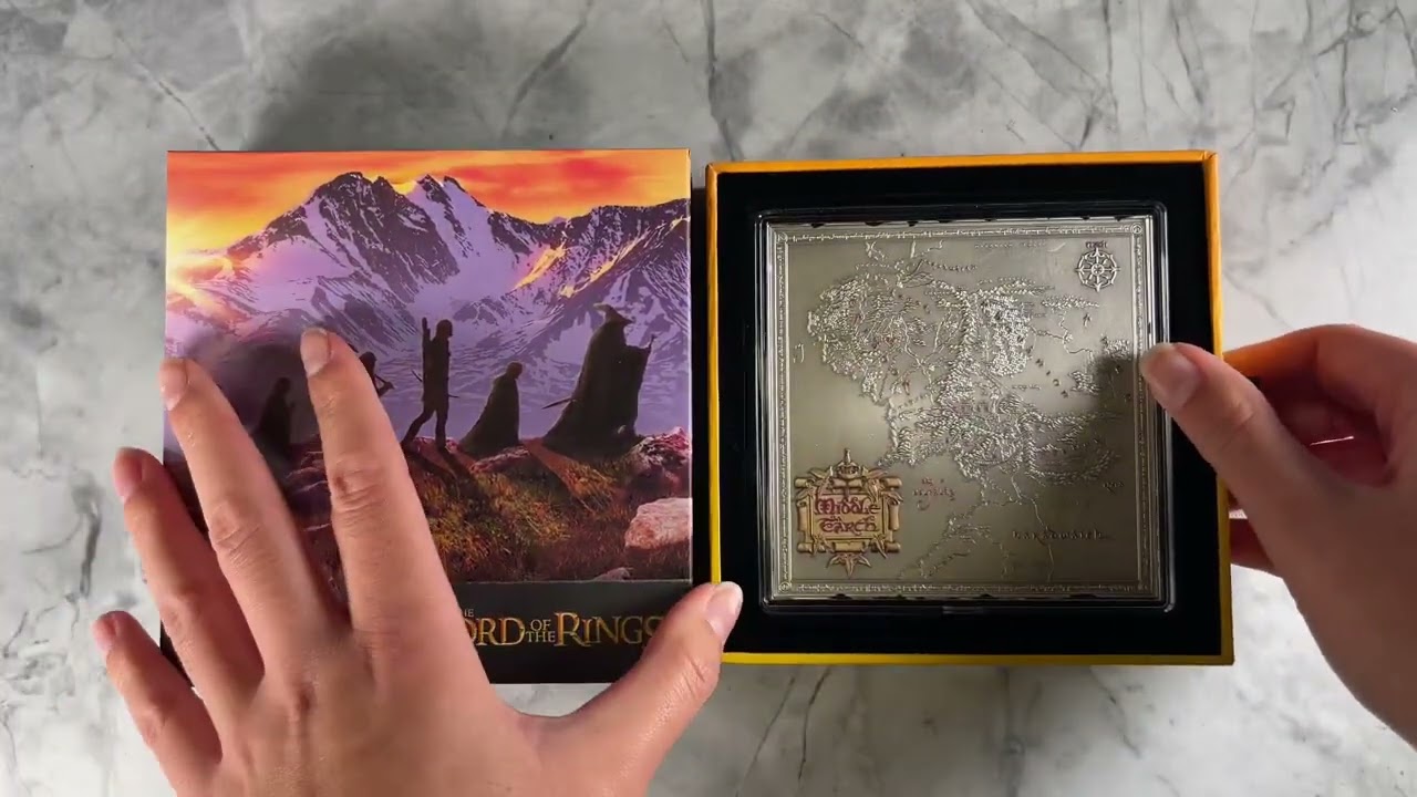THE LORD OF THE RINGS &ndash; Middle Earth Map 5oz Silver Coin $10 Niue 2024