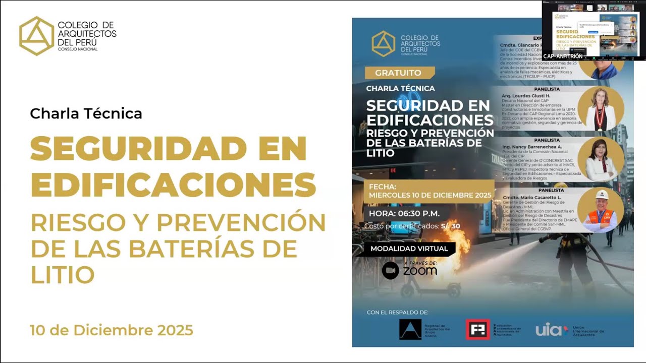 SEGURIDAD EN EDIFICACIONES Riesgo y prevención de las baterias de litio - Charla Técnica