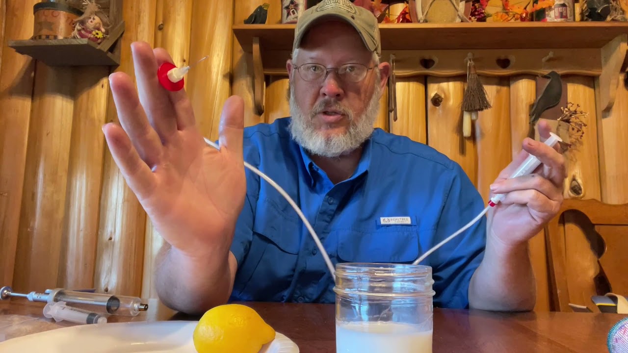 Veterinary syringe demonstration