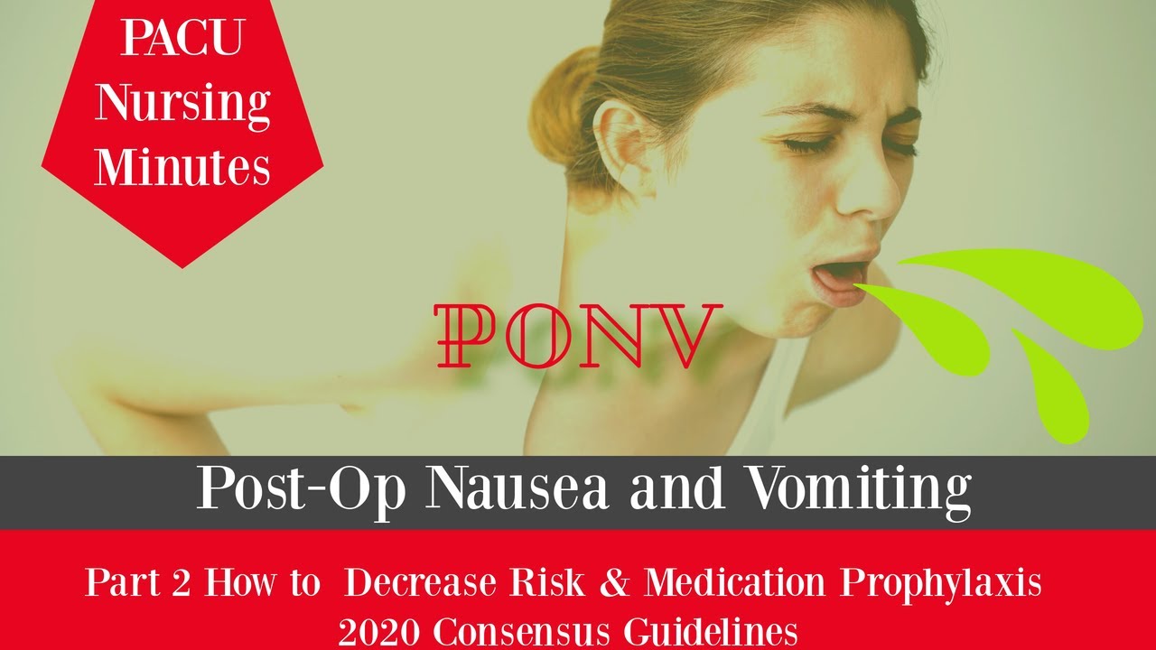 PONV, Post-Op Nausea and Vomiting, How to Reduce Risk & Medication Prophylaxis & Rescue, Part 2