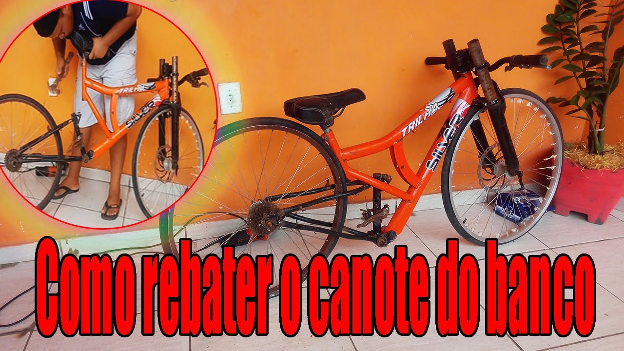 Rebatendo no canote do banco da bike - Como rebaixar uma bike EP6