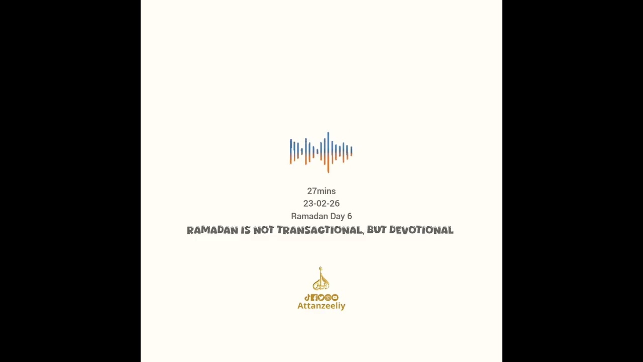 Ramadan is not transactional but devotional 🌙