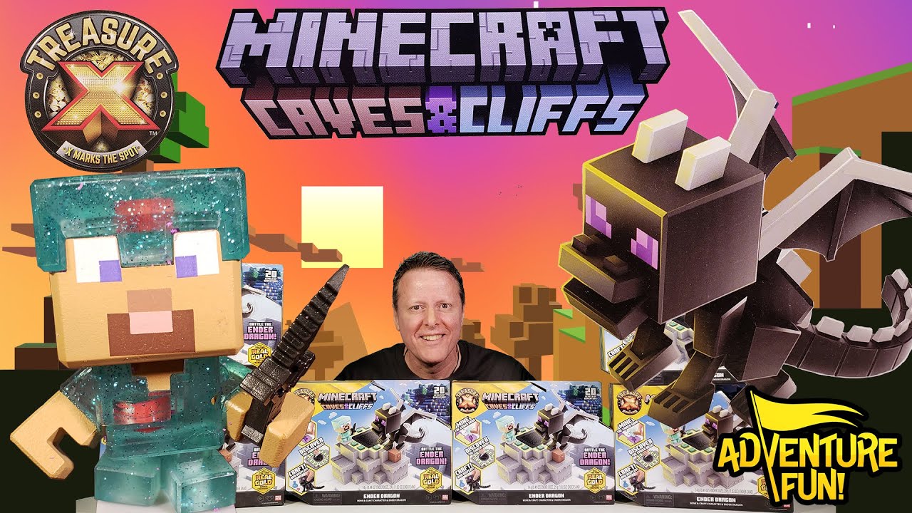 Treasure X Minecraft Caves & Cliffs Ender Dragon Mine & Craft Character AdventureFun Toy review!