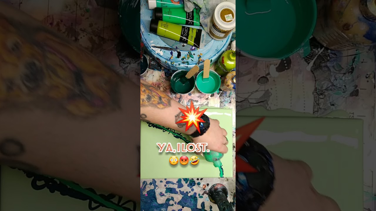 #1 *GREENS* ACRYLIC PAINT POURING CHALLENGE DUTCH POUR!