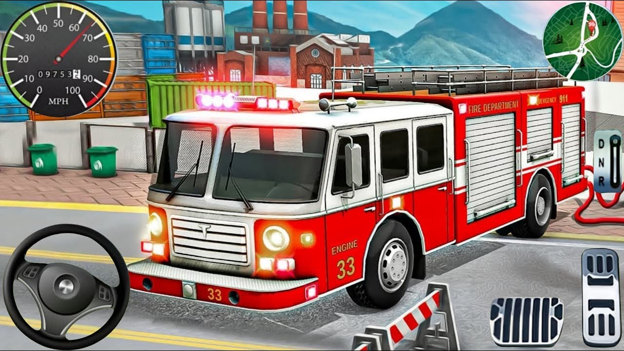 Fire Truck City Rescue Simulator - 911 US Emergency Fire Truck Driving 3D - Android Gameplay