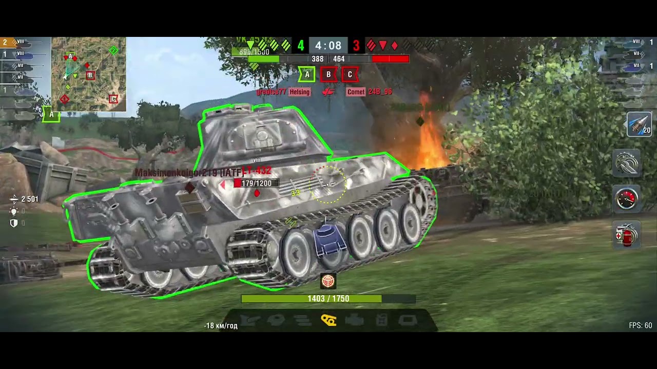 Т-77 непроста дорога до трьох відміток. (WOT Blitz  on the sensor phone).