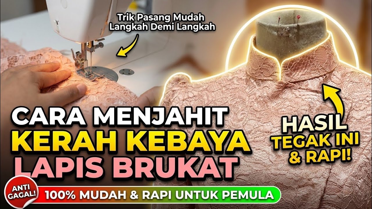 Tutorial jahit kerah kebaya #jahitkerahkebaya #kebaya #sewing #tailor #fashion #sewingtutorial 