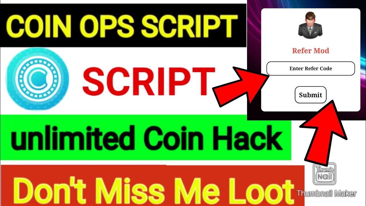🤑 CoinOPS Refer Script Without Token | CoinOPS Coin Adder Script