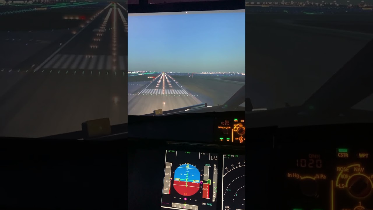Airbus Home Cockpit A340 Night Landing in Helsinki, X-Plane 12 