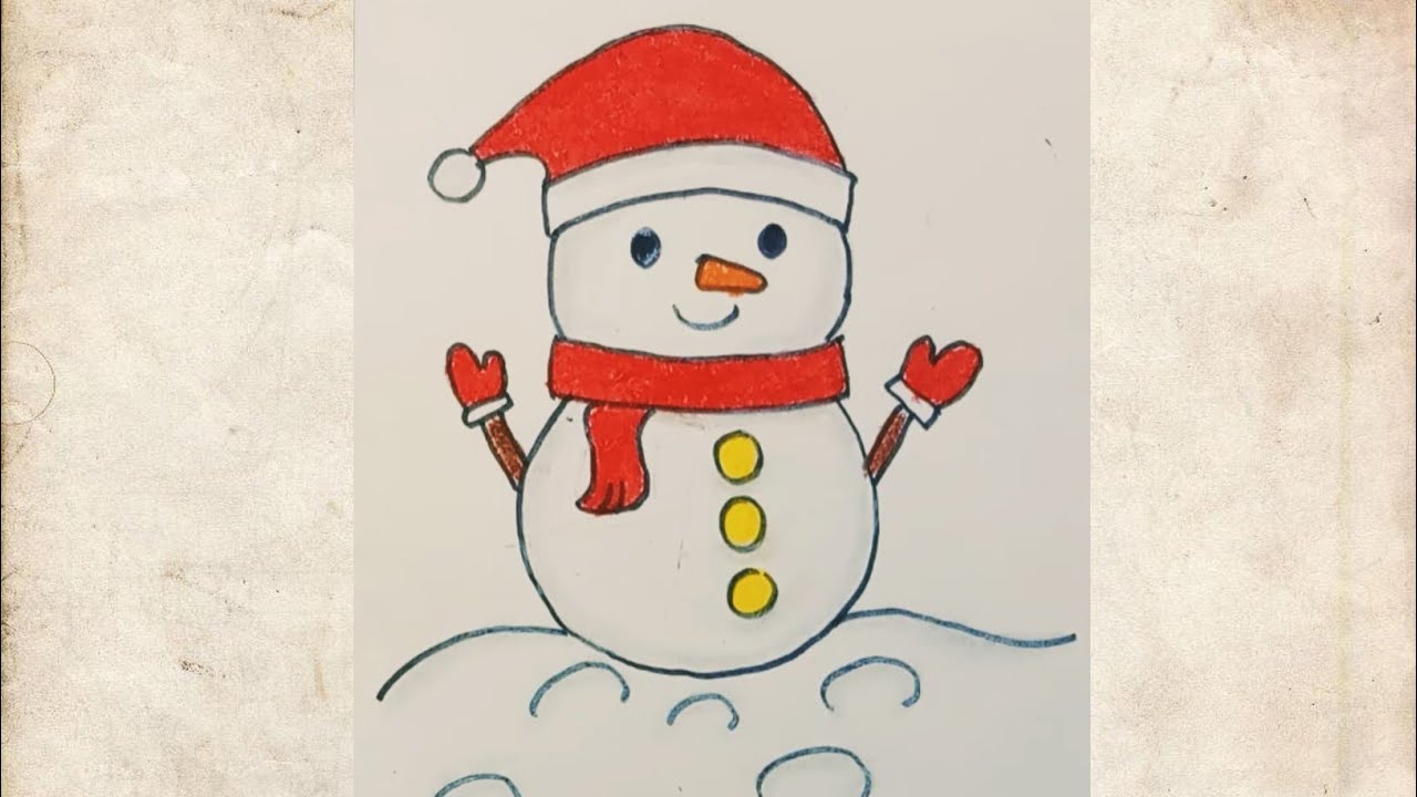 How to draw snowman step by step 