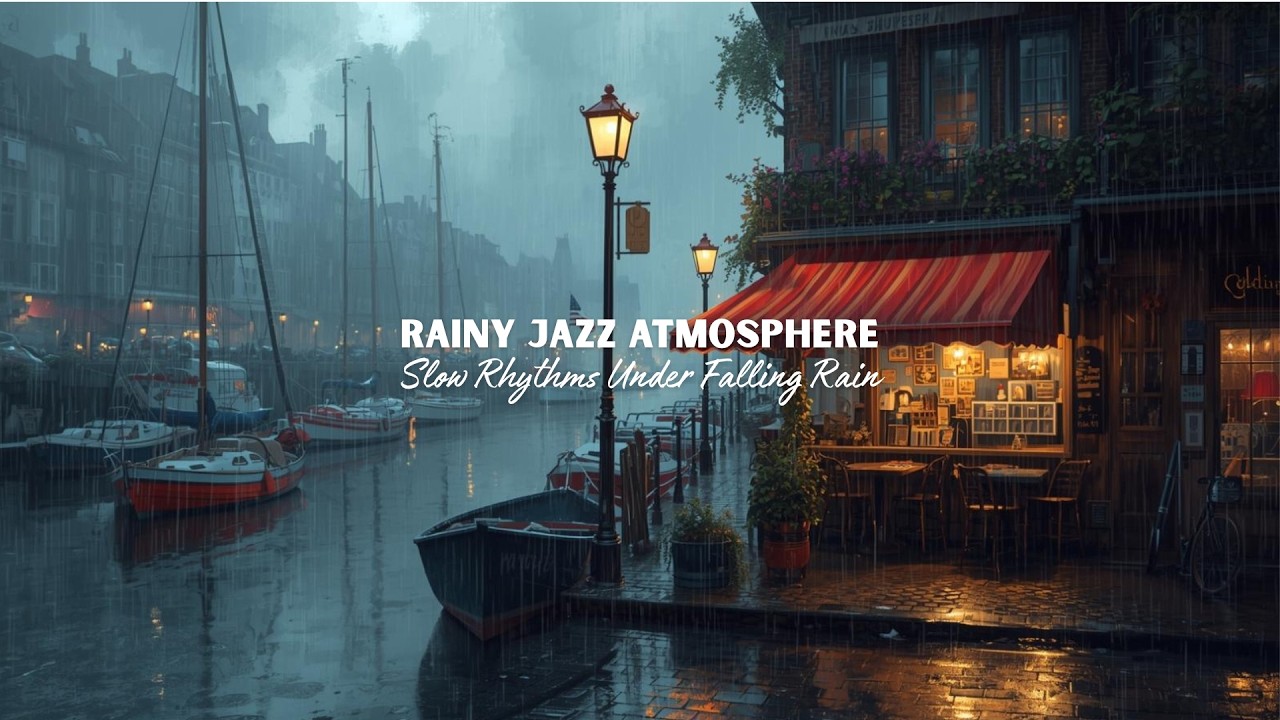 Rainy Harbor Jazz Café ☕🌧️ | Smooth Relaxing Jazz Music with Cozy Port Ambience for Study & Sleep