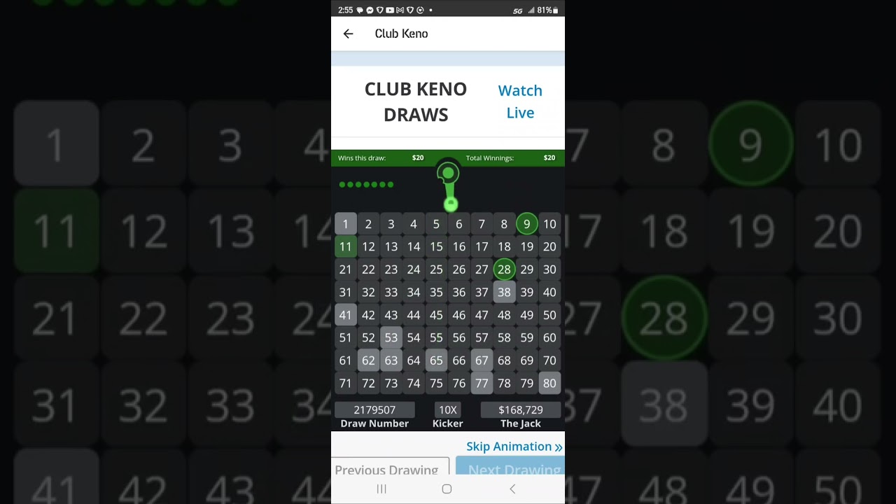 Club Keno 3spot from March 4th 2023